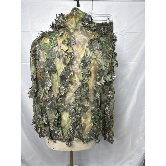 Mossy Oak Ghillie Suit Mens Small Medium Underbrus Full Zip Hoodie Pants Hunting - Picture 4 of 8
